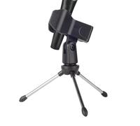 Tabletop Mic Stand | Tripod Mic Stands with Mic Clip Holder - Lightweight Desktop Mic Stand with Lock-Tight Knob for Singing, Performance