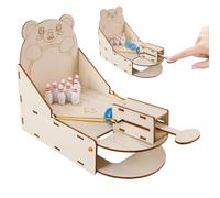 Tabletop Mini Bowling Game Set | Interactive Science Discovery Educational - Desktop Wooden Bowling Game Toy,for Children over 7 Years Old, Home Daily Entertainment Family Gathering