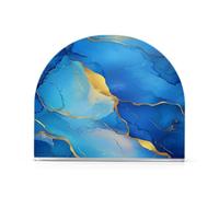 Tabletop Napkin Holder 1 Pack Holds 50-60 Napkins Double-Sided Printed Napkin Fit Kitchen & Dining Table Sturdy & durables Marble Yellow Blue