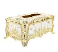 Tabletop Napkin Holder with European Style and Creative Pattern Vintage Golden Acrylic Tissue Box Cover for Storage and Home Decoration, for Bathroom or Living Room Use