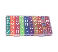 Tabletop Number Cube Collection Featuring 50 Acrylic 16mm Transparent Pieces, Mixed Colors, Rounded Edges, Storage Case for Board Party Gatherings Translucent Number Cubes Bulk Tabletop Accessory Play
