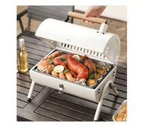 Tabletop Outdoor Barbecue Smoker,Small Foldable Portable Grill Charcoal,Double-Sided Pan-Fry with Baking Tray And Grill Rack for Travel Backyard Picnic Beach