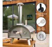 Tabletop Outdoor Pizza Oven 12" Stainless Steel Portable Wood Charcoal Pellets