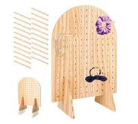 Tabletop Pegboard Display,40x30cm Wooden Heavy-Duty Rack | Stylish Organization Peg Board Display Stand For Vendors,for Craft Show Retail Store Booth Art Fair Selling Home Keychains Necklaces