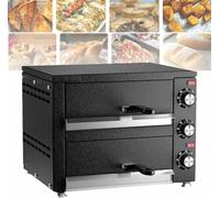 Tabletop Pizza Oven, 2 Tier Pizza Oven Multipurpose Indoor Electric Pizza Oven Commercial Stainless Steel Pizza Oven with Timer