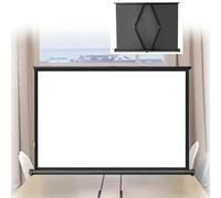 Tabletop Projector Screen Manual Pull Up, Portable Indoor Outdoor Projection Screen, Mobile Floor Standing Movie Screen for Home and Office