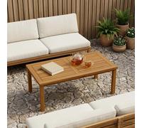 Tabletop Rectangular Solid Teak 90x45cm Natural Finish Indoor Outdoor Versatile