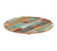 Tabletop Round 50cm Solid Mango Wood 15-16mm Natural Polished Rustic Industrial