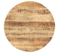 Tabletop Round Solid Mango Wood 40 cm 15-16 mm Natural Finish Polished UK