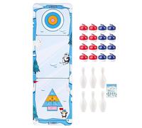 Tabletop Shuffleboard - 2-in-1 Curling Board Game For Family, Foldable Portable Indoor Fun, 120cm Length,40cm Extra Wide Mat, Weighted PP Fabric Composite For Kids Adults Office Home