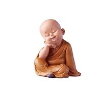 Tabletop Small Figurines Home Décor Accents Chinese Zen Wisdom Little Monk Ancient Buddha Cute Study Desktop Decoration Creative Blessing Gift Living Room Bookshelf