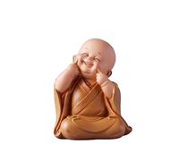 Tabletop Small Figurines Home Décor Accents Chinese Zen Wisdom Little Monk Ancient Buddha Cute Study Desktop Decoration Creative Blessing Gift Living Room Bookshelf
