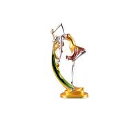 Tabletop Small Figurines Home Décor Accents Resin Handmade Statue Figures Dancing Golden Sculpture Ornaments Study Office Desktop Living Room Bookshelf Decorations (