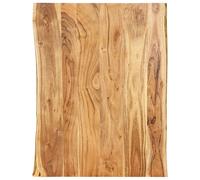Tabletop Solid Acacia Natural Brown 80x60x2.5 cm Live Edge Hardwood Polished Top