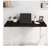 Tabletop Solid Oak 100x50x6cm Dark Brown Live Edge Rustic Untreated Wood DIY