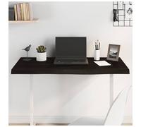 Tabletop Solid Oak Live Edge Dark Brown 100x60x2 cm Untreated DIY Handmade Table