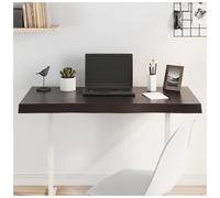 Tabletop Solid Oak Live Edge Dark Brown 100x60x6 cm Untreated Wood Handcrafted.