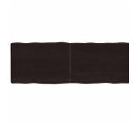 Tabletop Solid Oak Live Edge Dark Brown 140x50x6 cm Untreated Rustic Handmade
