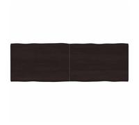 Tabletop Solid Oak Live Edge Dark Brown 180x60x4cm Handmade Untreated RusticLook