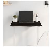 Tabletop Solid Oak Live Edge Dark Brown 60x40x2 cm Untreated Rustic Handcrafted