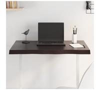 Tabletop Solid Oak Live Edge Dark Brown 80x60x4 cm Untreated Handmade Rustic Art