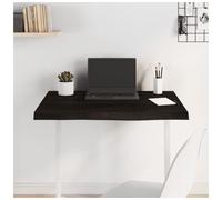 Tabletop Solid Oak Live Edge Dark Brown 80x60x6 cm Untreated Rustic Handcrafted
