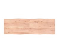 Tabletop Solid Oak Live Edge Light Brown 160x50x(2-4)cm Varnished Handmade Craft