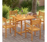 Tabletop Solid Teak 90x90x2.5 cm Honey Wood Square Slatted Outdoor Top Premium S