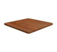 Tabletop Square Solid Oak Wood Dark Brown 60x60x2.5cm Rustic Untreated Versatile