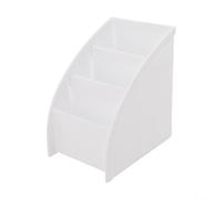 Tabletop Storage Organizer, 3-Compartment Ladder Desk Tidy for Remote Controls, Pens, Cosmetics, Plastic Office Home Stationery Holder Box, White(White)