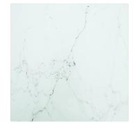 Tabletop Tempered Glass White Marble 30x30cm 6mm Square Dining Coffee Table Top
