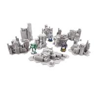 Tabletop Terrain 6mm Sci-Fi Cityscape Bundle 2 with Hexes for Miniatures Games Such as Epic Battletech Adeptus Titanicus (Bundle 2 with Hexes), Silver