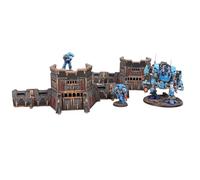 Tabletop Terrain Double Tower - Wall of Saints Collection, Complete Fortress Set with Artillery, Defense Walls, Double Tower, Hybrid Bunker for 28mm-32mm Wargames (Double Tower)