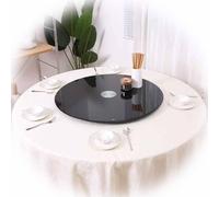 Tabletop Turntable 31" 35" 39" Large Lazy Susan Serving Tray 20" 24" 27" Rotating Display Tray in Tempered Glass Dining Table Organizer Smooth Spin Anti-Rollover (Size : 70cm/27) (One Color 80cm