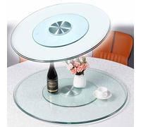 Tabletop Turntable Clear Lazy Susan 31in 35in 39in Smooth Swivel Serving Plate for Large Dining Table Decorative 20in 24in 27in Tempered Glass Organizer Rotating Tray (Size : 70cm/27) (One Color