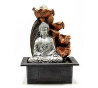 Tabletop Water Feature 35cm Silver Buddha Cascade & Crystal Ball Tabletop Water Features