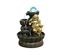 Tabletop Water Fountain Buddha Tabletop Waterfall Fountain Fengshui Ball Office Decoration - Waterfall with Circular Water Flow Suitable for Office Bedroom Decoration Décor Desktop Fountain