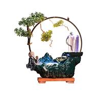 Tabletop Water Fountain Desktop Water Fountain - Tabletop Fountain With LED Lights and Backflow Incense Creative Vortex Circulating Water Desktop Decoration Décor Desktop Fountain