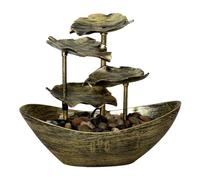 Tabletop Water Fountain - Indoor Fountain for Home, 4 Tier Waterfall | USB Powered Desktop Fountain with Adjustable, LED Lighted Zen Fountain, Small Fountain