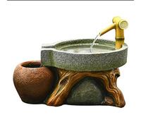 Tabletop Water Fountain Indoor Fountain Stone Mill Bamboo Desktop Fountain Living Room Office Decoration Desktop Fountain Novelty Fish Tank Gift Décor Desktop Fountain
