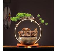 Tabletop Water Fountain with Backflow Incense, LED Indoor Ornament for Office Decor, Humidifier and Zen Desktop Fountain to Attract Wealth