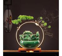 Tabletop Water Fountain with Backflow Incense, LED Indoor Ornament for Office Decor, Humidifier and Zen Desktop Fountain to Attract Wealth