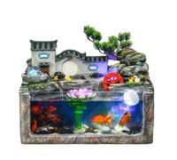 Tabletop Water Fountain with Flowing Water Ornaments - Rockery Fountain for Office Living Room Decor