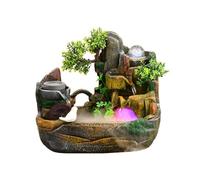 Tabletop Waterfall Fountain for Living Room and Office - Decorative Rockery Water Feature with Zhai Landscape