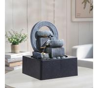 Tabletop Waterfall Fountain with LED Lighting, 18 cm W x 18 cm D x 24 cm H