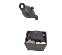 Tabletop Waterfall Ornament USB Battery Power Supply with LED Lights Stones Floating Teapot Water Fountain Decoration