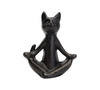 Tabletop Yoga Decor Figurine in Cast Iron, B | Distressed Animal Accent for Reading Corners, Console Shelves, Study Desks
