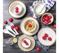 Tableware Sets， Ceramics Dinner Sets, Bowl/Dish/Plate Multiple Types Dinnerware-Style Emboss Tableware Set - Family Party and Kitchen Restaurant,18Pieces Plates