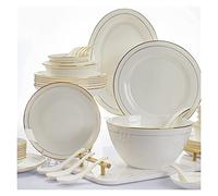 Tableware Sets， Dinnerware Set Luxury Family Dinner Service, 32/58PCS Ceramic Bone China Tableware Dishes Plates Combination Porce