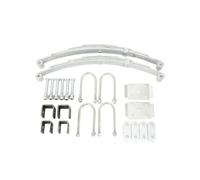 TABODD 4 Leaf Double Eye Spring Kit, 3500lb Single Trailer Axle Suspension Kit with U-Bolt & Hanger Kit for Round Trailer Axle(25-1/4 L, 1-3/4 Width)